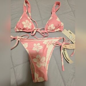No Boundaries Pink and White Floral Bikinin New